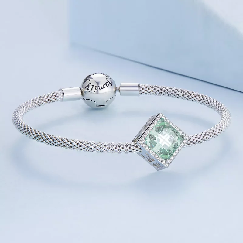 (imagen para) Charm estilo Pandora de trébol de cuatro hojas - BSC667 - Ver 4