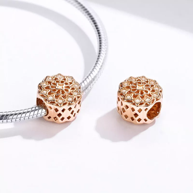(imagen para) Charm estilo Pandora de ventana de rosa en oro rosa - SCC1279 - Ver 4