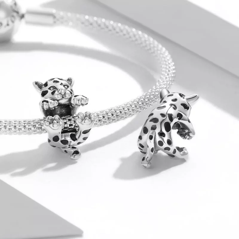 (imagen para) Charm estilo Pandora divertido de pequeño guepardo - BSC556 - Ver 4