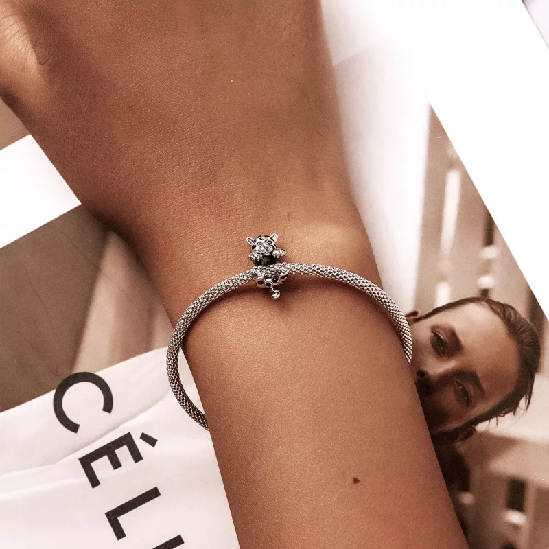 (imagen para) Charm estilo Pandora divertido de pequeño guepardo - BSC556 - Ver 5