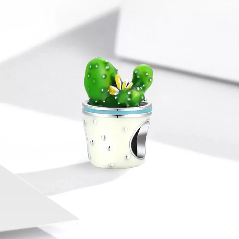 (imagen para) Charm estilo Pandora en forma de maceta de cactus - SCC2019 - Ver 2