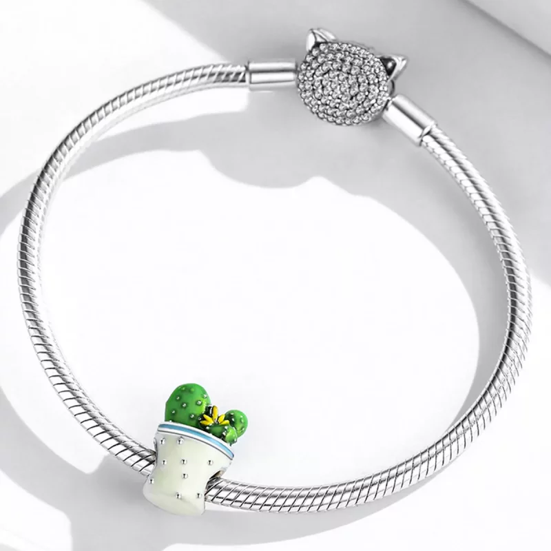 (imagen para) Charm estilo Pandora en forma de maceta de cactus - SCC2019 - Ver 3