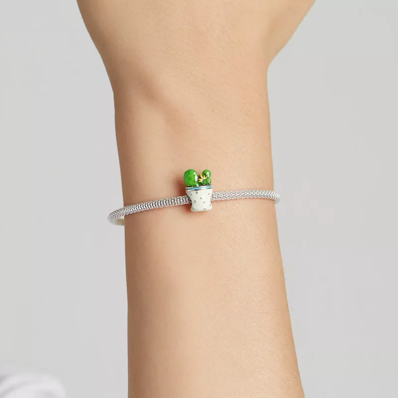 (imagen para) Charm estilo Pandora en forma de maceta de cactus - SCC2019 - Ver 5