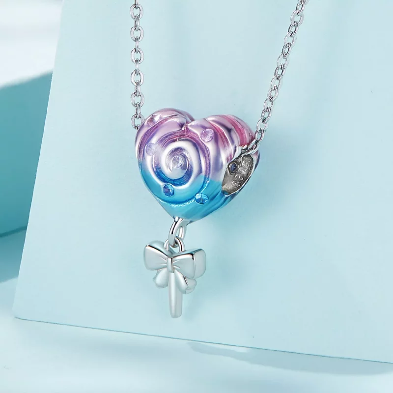 (imagen para) Charm estilo Pandora en forma de piruleta arcoíris - SCC2391 - Ver 2