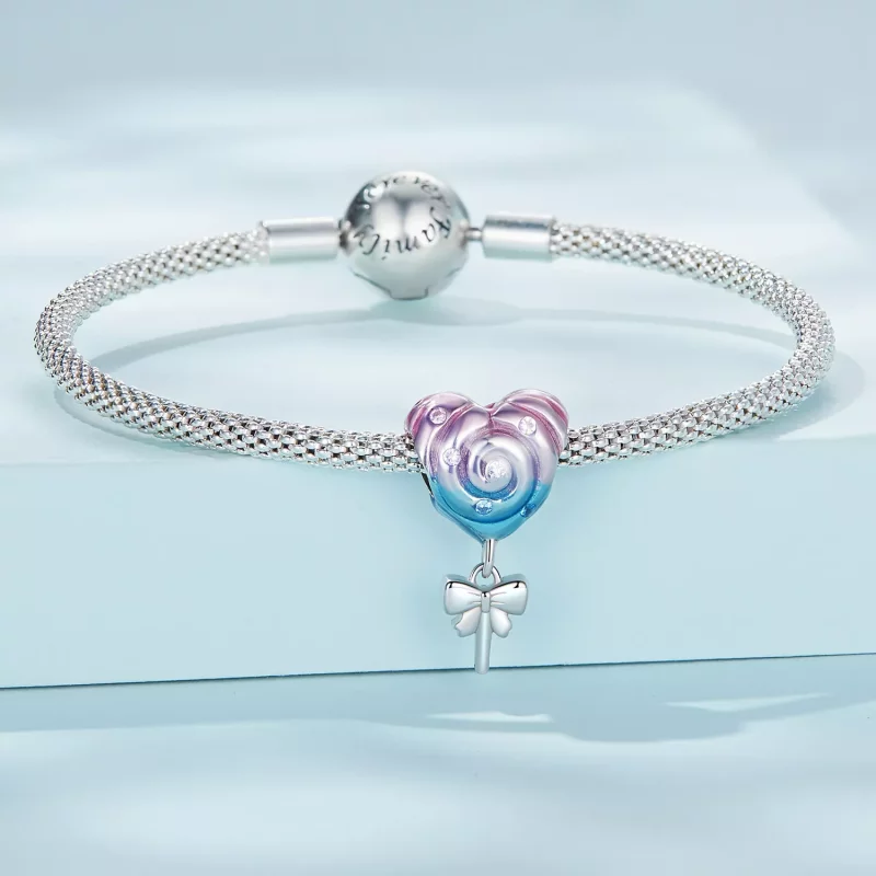 (imagen para) Charm estilo Pandora en forma de piruleta arcoíris - SCC2391 - Ver 3