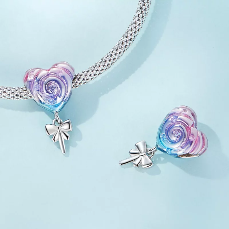 (imagen para) Charm estilo Pandora en forma de piruleta arcoíris - SCC2391 - Ver 4