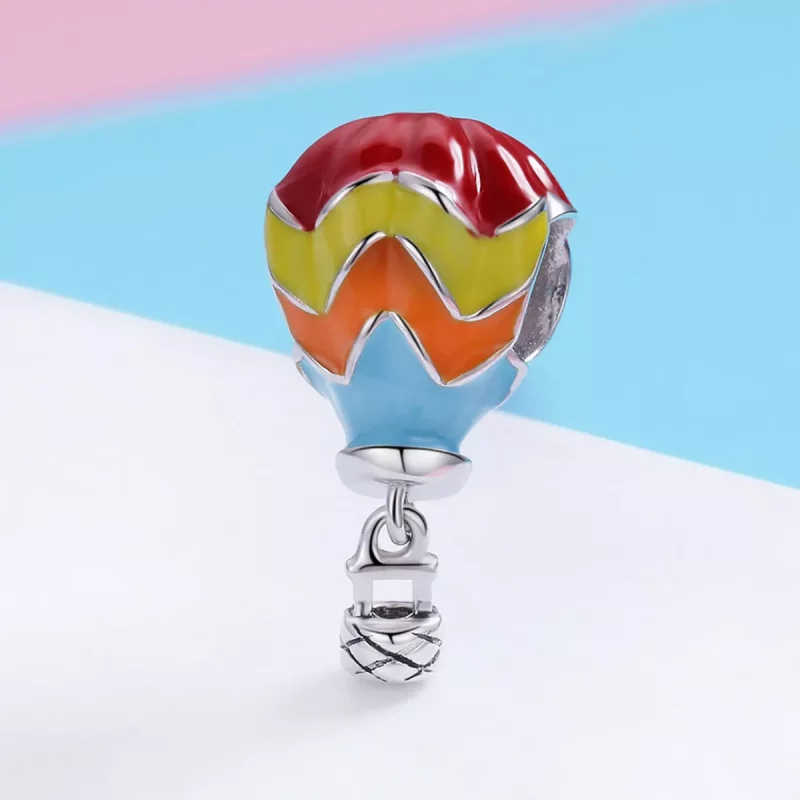 (imagen para) Charm estilo Pandora en plata con diseño de globos aerostáticos turcos - SCC867 - Ver 2