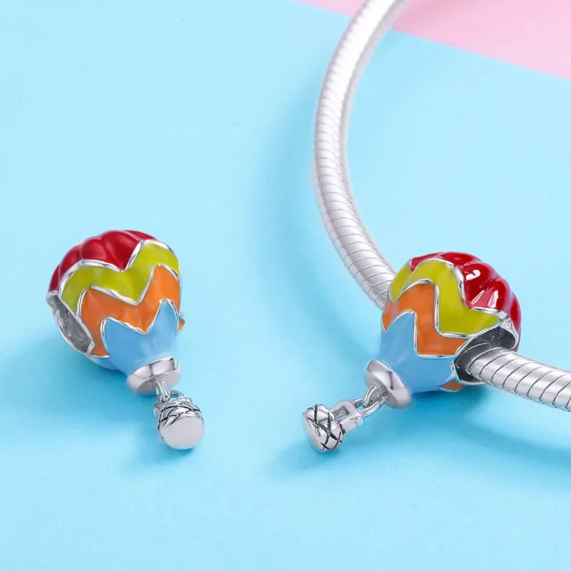 (imagen para) Charm estilo Pandora en plata con diseño de globos aerostáticos turcos - SCC867 - Ver 3