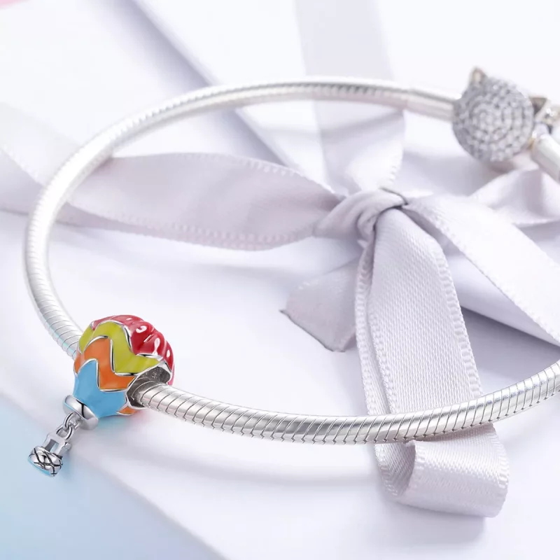(imagen para) Charm estilo Pandora en plata con diseño de globos aerostáticos turcos - SCC867 - Ver 4