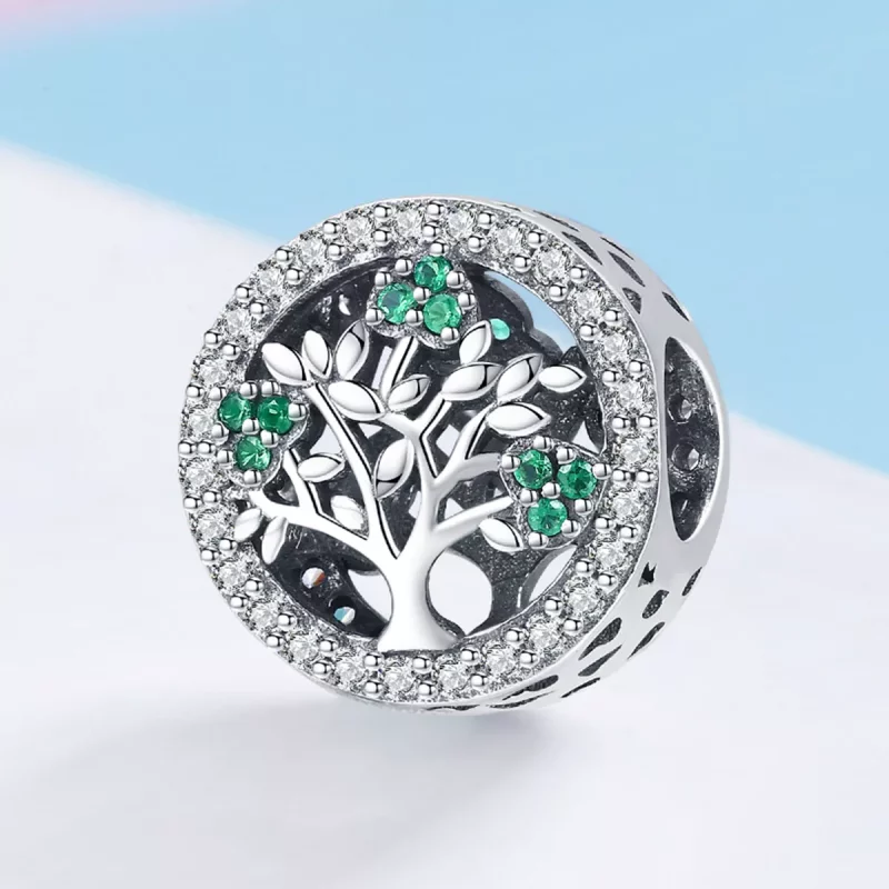 (imagen para) Charm estilo Pandora en plata con diseño de árbol de la vida - SCC919 - Ver 2
