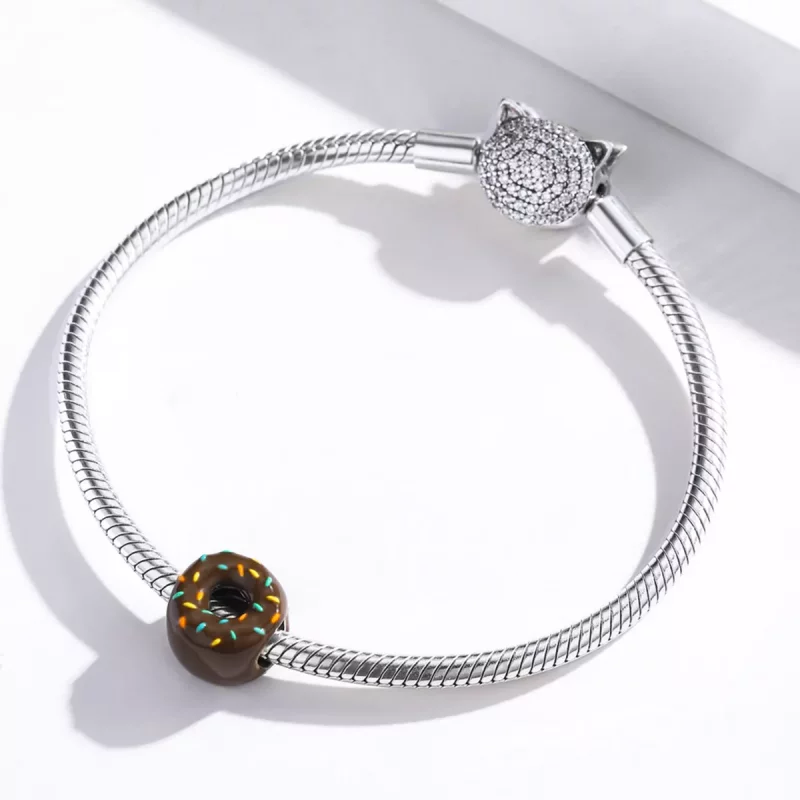 (imagen para) Charm estilo Pandora en plata con forma de rosquilla - SCC1820 - Ver 3