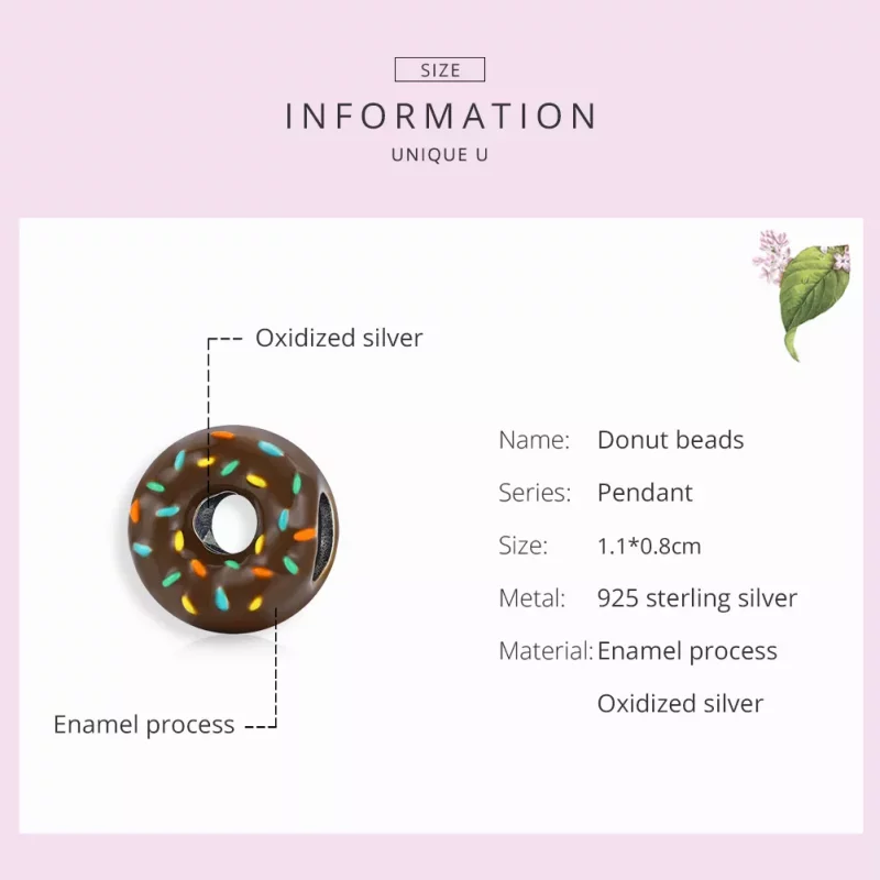 (imagen para) Charm estilo Pandora en plata con forma de rosquilla - SCC1820 - Ver 7