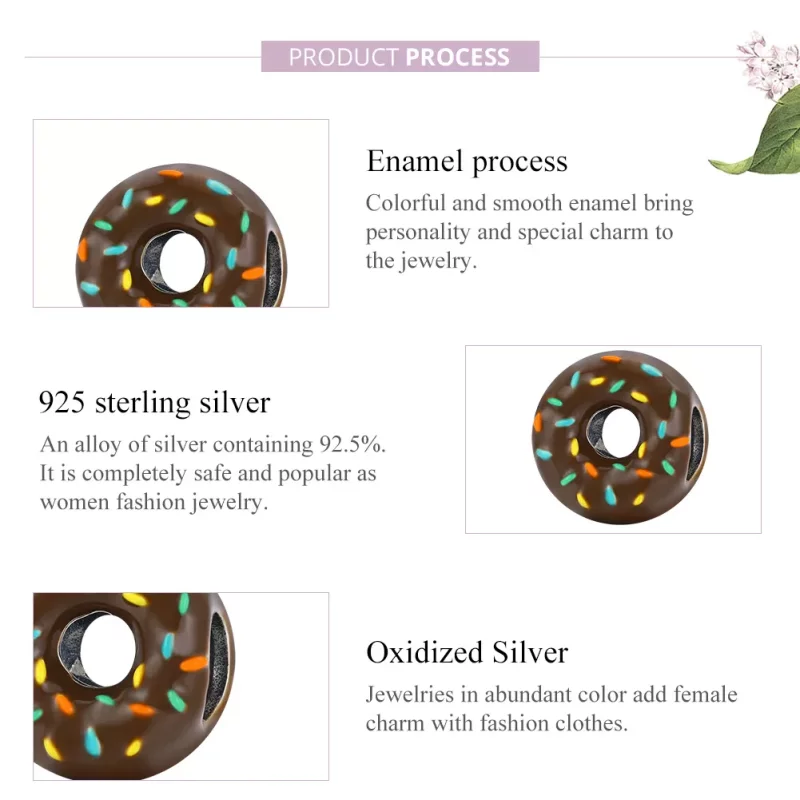 (imagen para) Charm estilo Pandora en plata con forma de rosquilla - SCC1820 - Ver 8