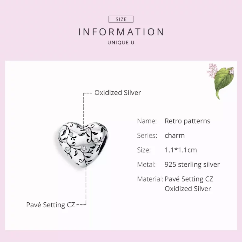 (imagen para) Charm estilo Pandora plateado con diseños retro - SCC1323 - Ver 7