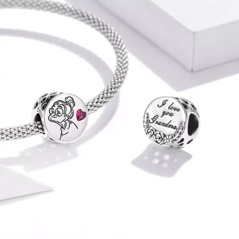 (imagen para) Charm estilo Pandora plateado "Te quiero Abuela Gigi" - SCC1762 - Ver 4