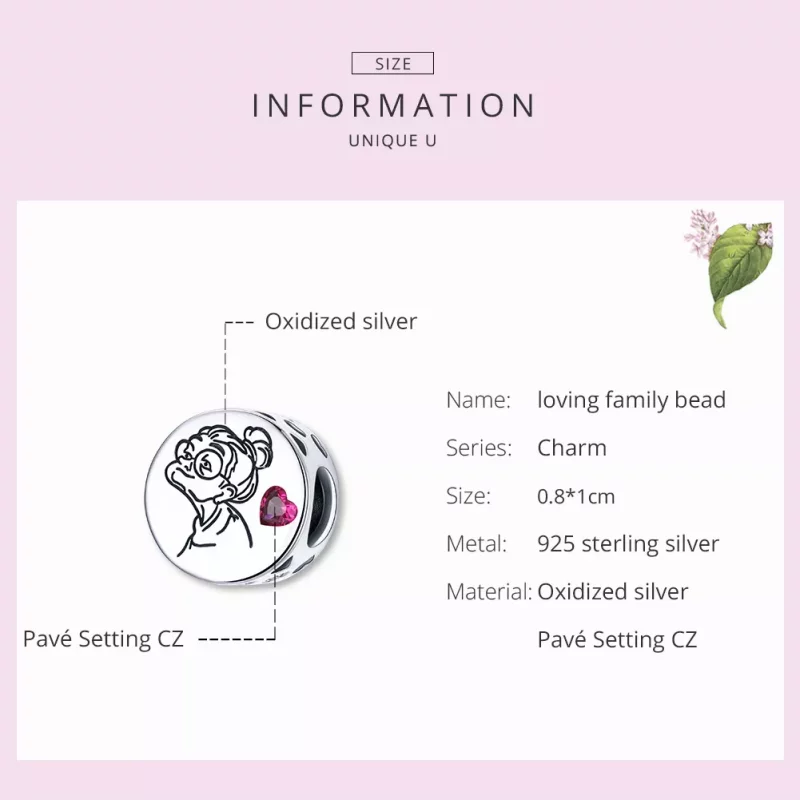 (imagen para) Charm estilo Pandora plateado "Te quiero Abuela Gigi" - SCC1762 - Ver 7