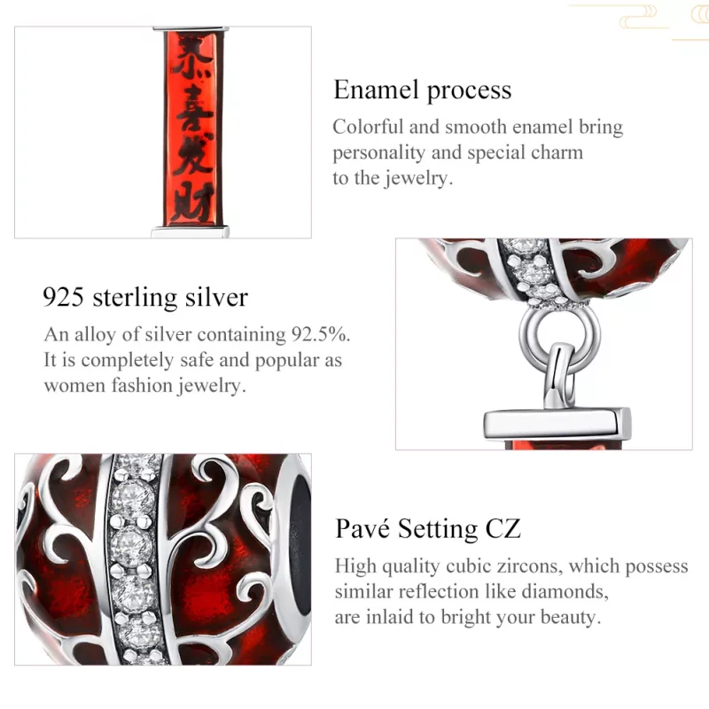 (imagen para) Charm Linterna de Plata Estilo Pandora - BSC134 - Ver 6