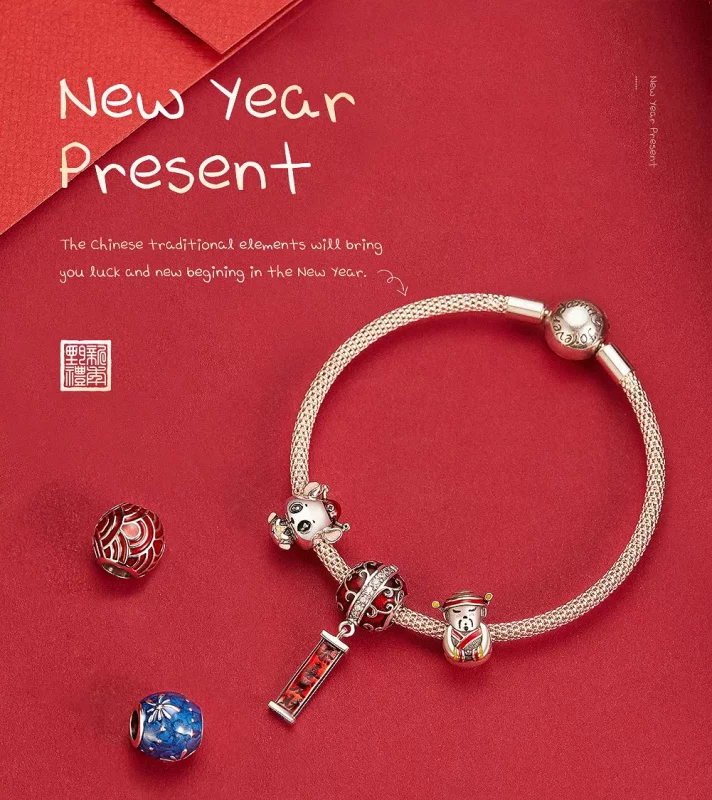 (imagen para) Charm Linterna de Plata Estilo Pandora - BSC134 - Ver 7