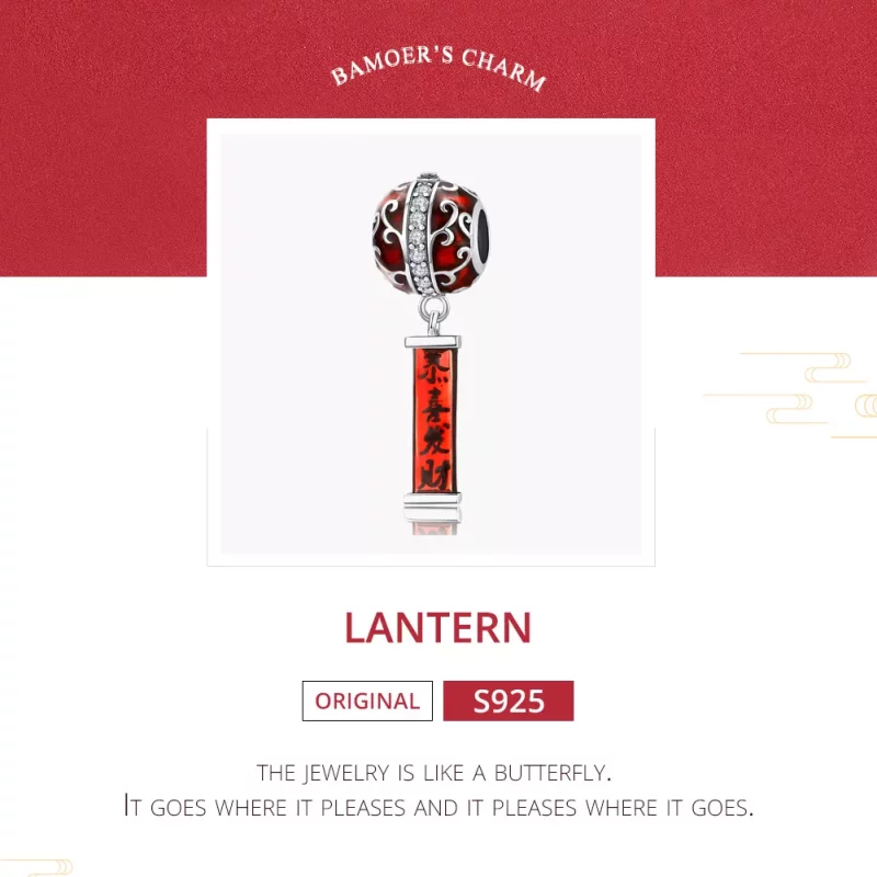 (imagen para) Charm Linterna de Plata Estilo Pandora - BSC134 - Ver 8