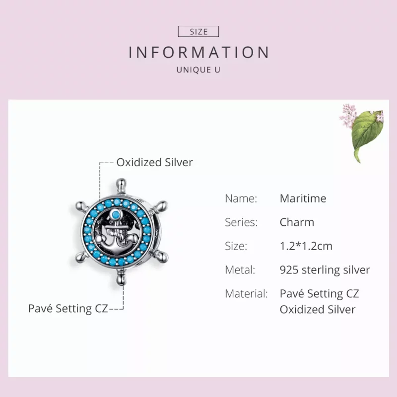 (imagen para) Charm marítimo de plata con estilo Pandora - SCC1200 - Ver 3