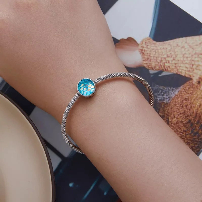 (imagen para) Charm Pandora con estilo de escamas de pez - SCC2412 - Ver 6