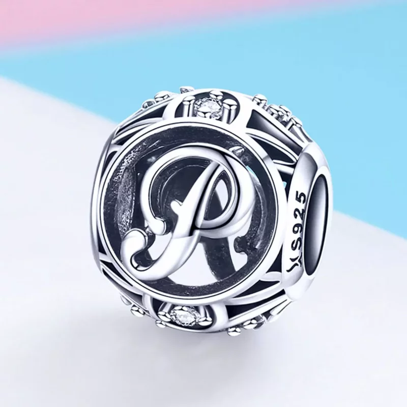 (imagen para) Charm Pandora con estilo de letra P - SCC738-P - Ver 2