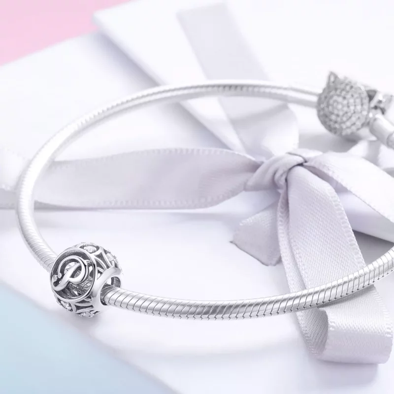 (imagen para) Charm Pandora con estilo de letra P - SCC738-P - Ver 4