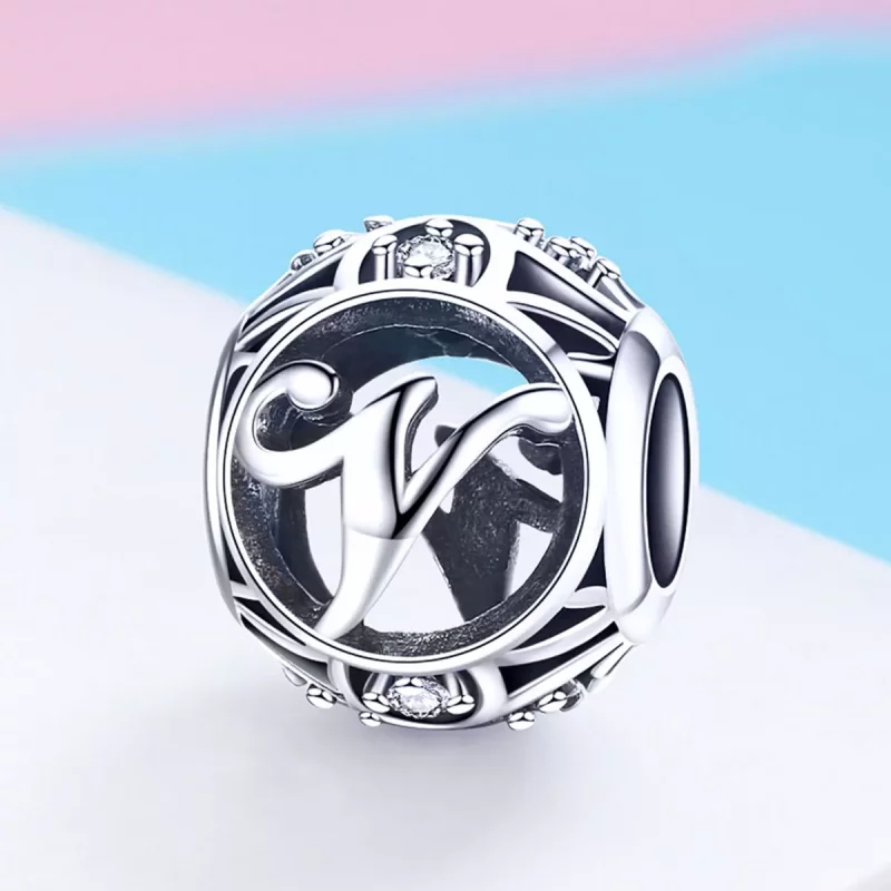 (imagen para) Charm Pandora con letra V - SCC738-V - Ver 2