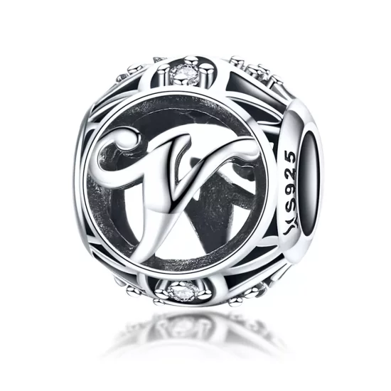 (imagen para) Charm Pandora con letra V - SCC738-V
