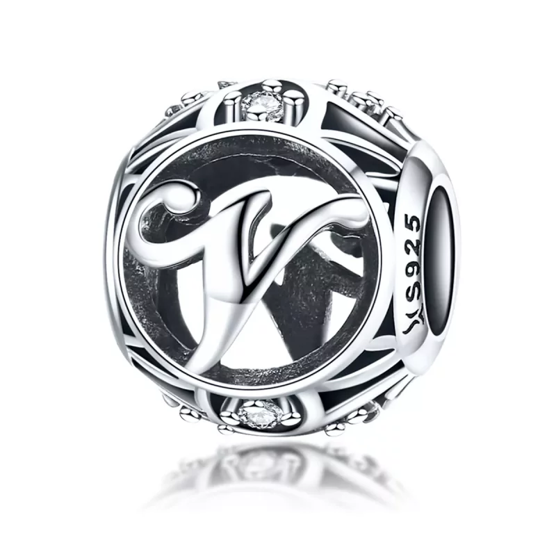(imagen para) Charm Pandora con letra V - SCC738-V