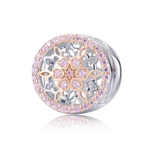 (imagen para) Charm Pandora de estilo dos tonos con brote floreciente - SCC923