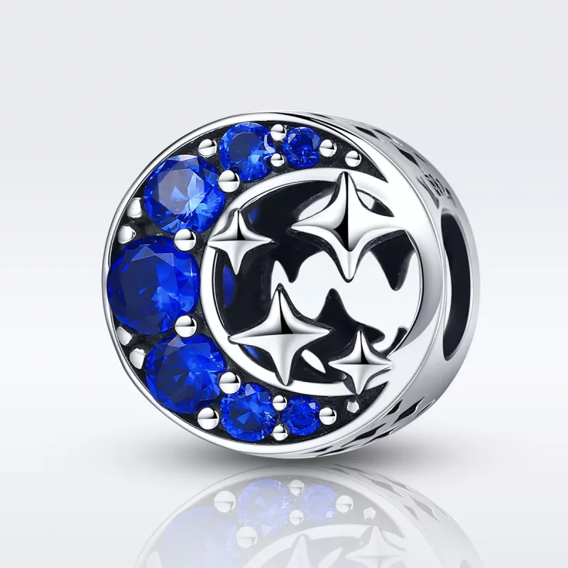 (imagen para) Charm Pandora de Estilo Plata con Estrella y Luna Mítica - SCC184 - Ver 2