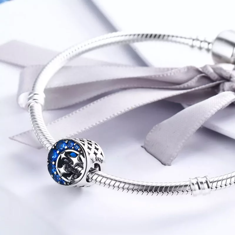 (imagen para) Charm Pandora de Estilo Plata con Estrella y Luna Mítica - SCC184 - Ver 4