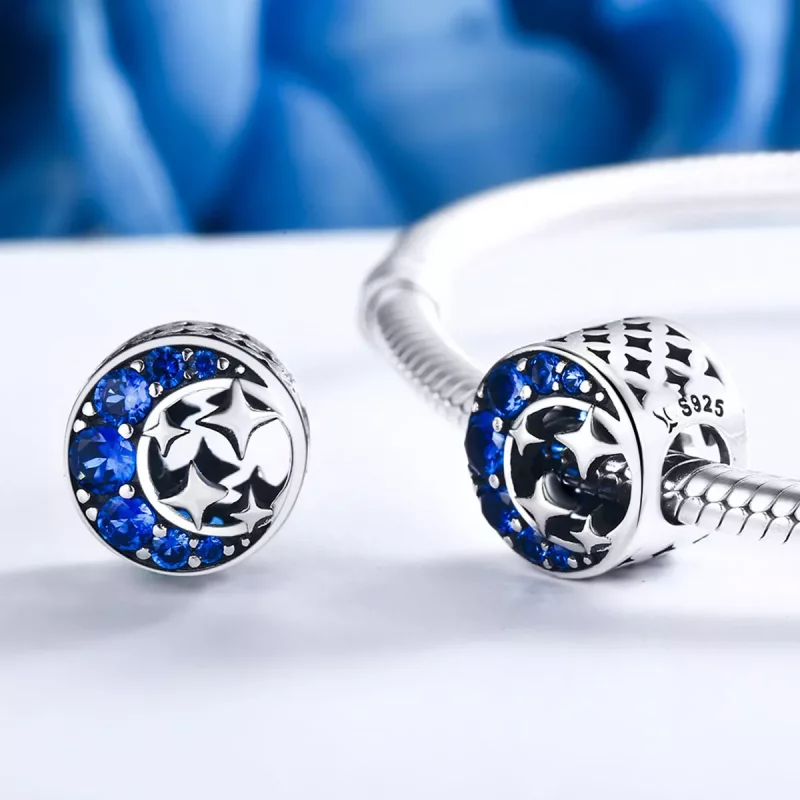 (imagen para) Charm Pandora de Estilo Plata con Estrella y Luna Mítica - SCC184 - Ver 5