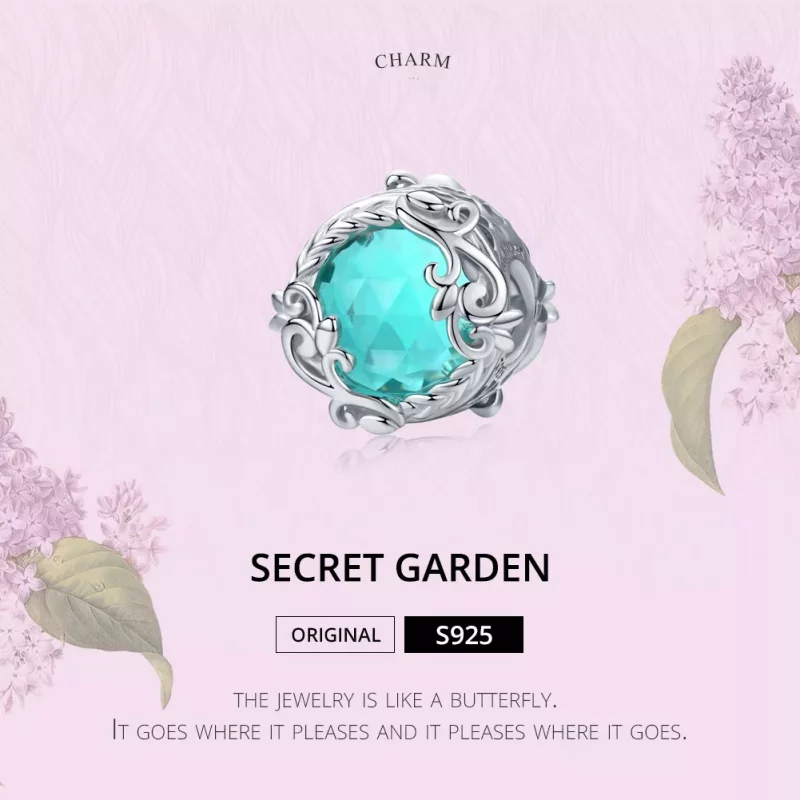(imagen para) Charm Pandora de estilo plateado "Jardín Secreto" - BSC105 - Ver 6
