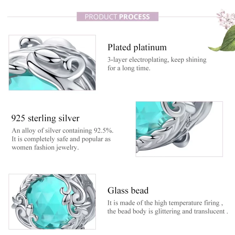 (imagen para) Charm Pandora de estilo plateado "Jardín Secreto" - BSC105 - Ver 8