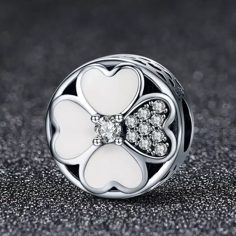 (imagen para) Charm Pandora de plata con estilo de pétalos felices - SCC250 - Ver 2