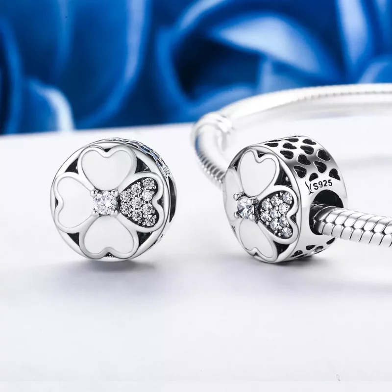 (imagen para) Charm Pandora de plata con estilo de pétalos felices - SCC250 - Ver 4