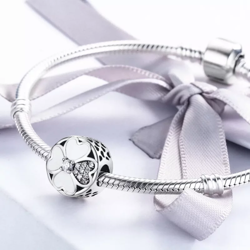 (imagen para) Charm Pandora de plata con estilo de pétalos felices - SCC250 - Ver 5