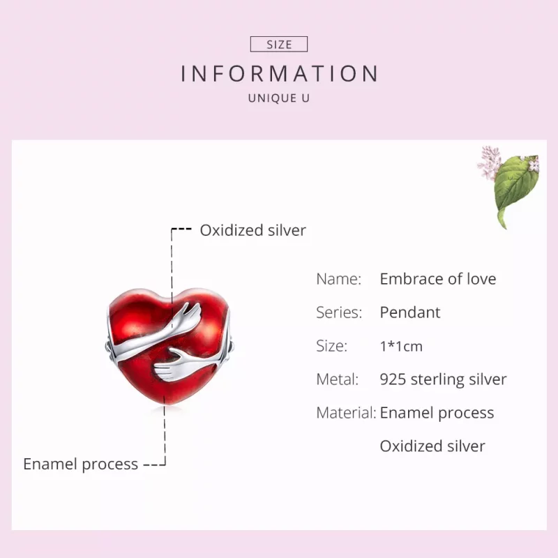 (imagen para) Charm Pandora de Plata Estilo Amor y Abrazos - SCC1847 - Ver 5