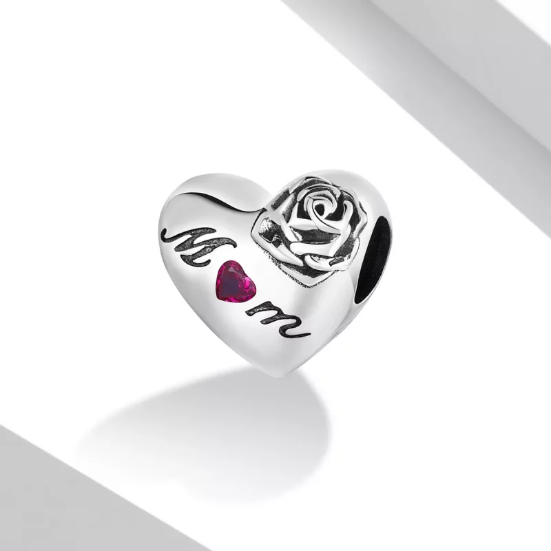 (imagen para) Charm Pandora estilo corazón rosa - SCC2072 - Ver 2