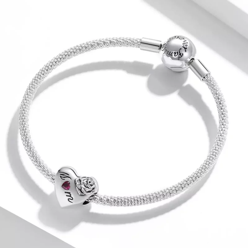 (imagen para) Charm Pandora estilo corazón rosa - SCC2072 - Ver 3