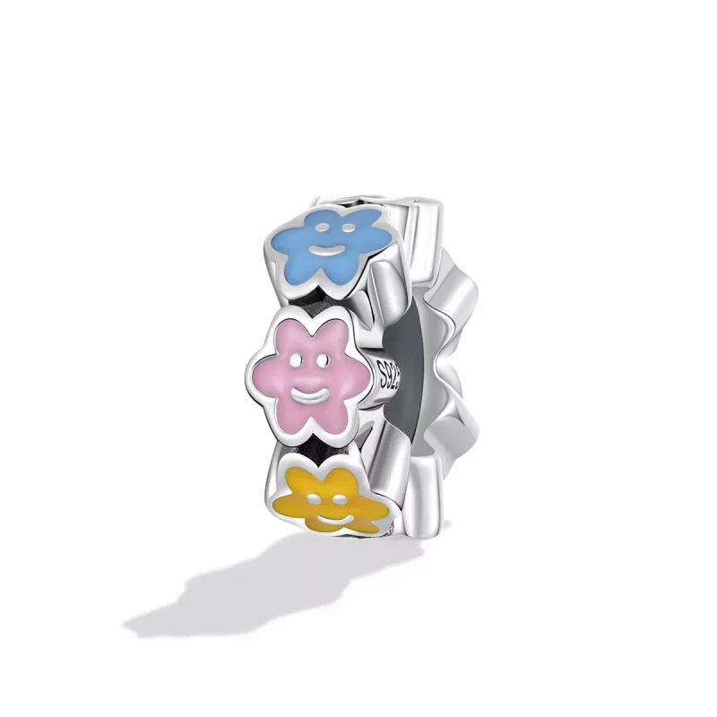 (imagen para) Charm Pandora Estilo Nube Colorida con Carita Sonriente - SCC2188 - Ver 2