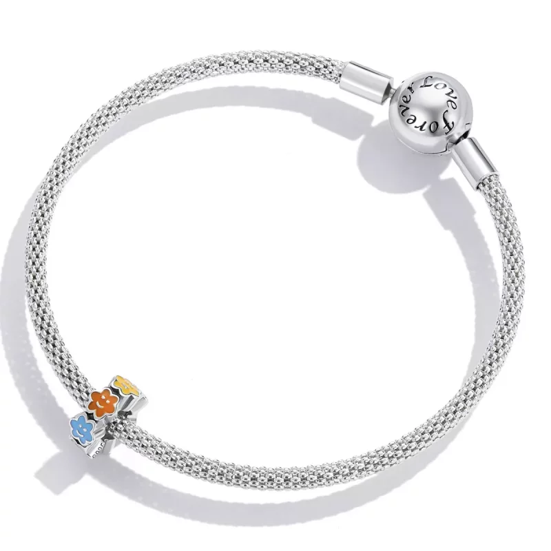 (imagen para) Charm Pandora Estilo Nube Colorida con Carita Sonriente - SCC2188 - Ver 4