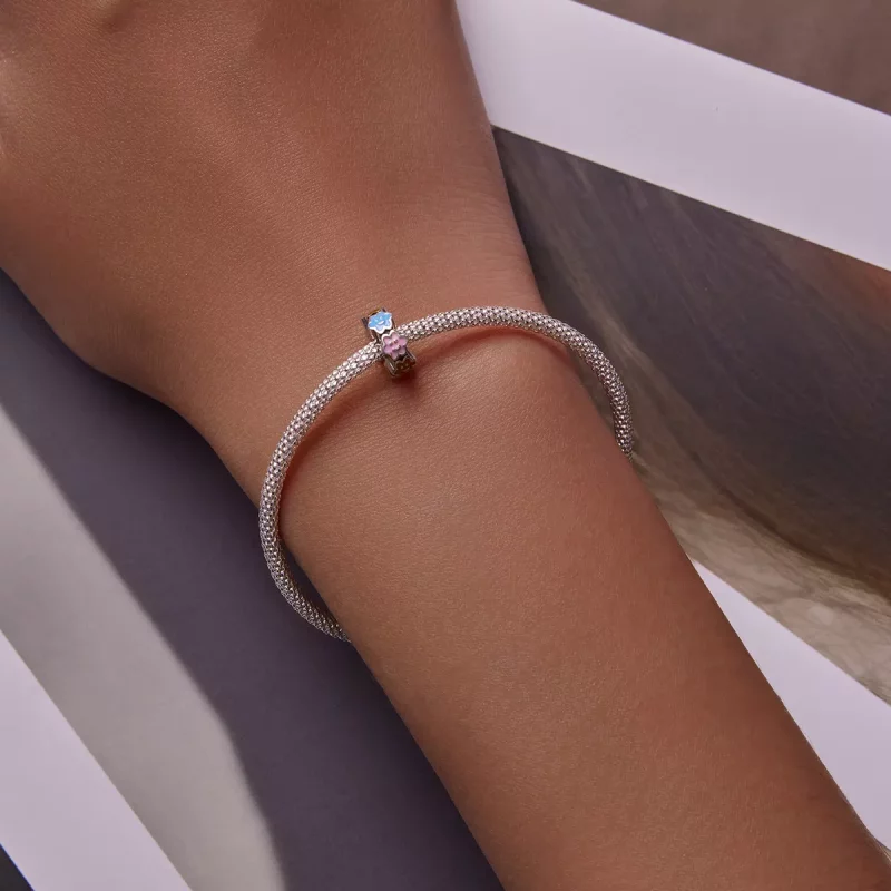 (imagen para) Charm Pandora Estilo Nube Colorida con Carita Sonriente - SCC2188 - Ver 5
