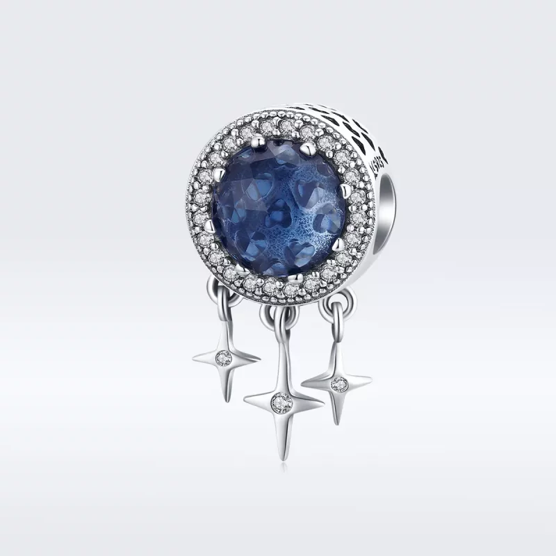 (imagen para) Charm Pandora estilo plata con estrella azul - SCC1432 - Ver 5