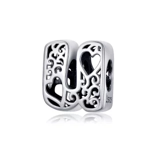(imagen para) Charm Pandora estilo plata con letra U mágica - SCC1229-U