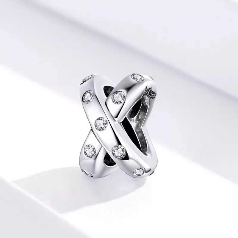 (imagen para) Charm Pandora estilo plata de geometría simple - SCC1515 - Ver 2