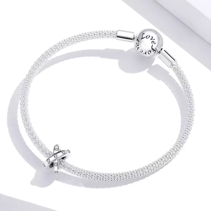 (imagen para) Charm Pandora estilo plata de geometría simple - SCC1515 - Ver 4