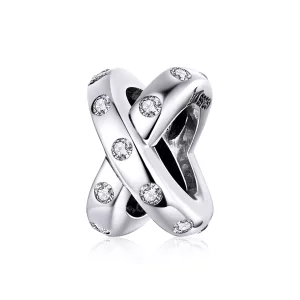 (imagen para) Charm Pandora estilo plata de geometría simple - SCC1515